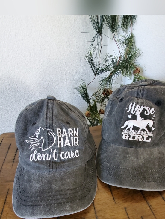 Accessories - Bundle: 2 Distressed Horse Lover Baseball Caps - Barn Hair & Horse Girl